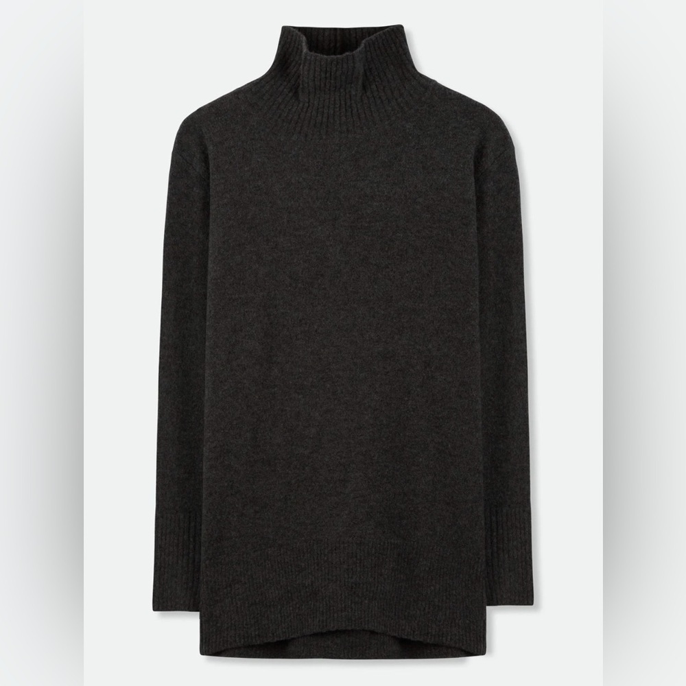 Jarbo Dark Gray Cashmere Olympia Oversized Turtleneck Size Large